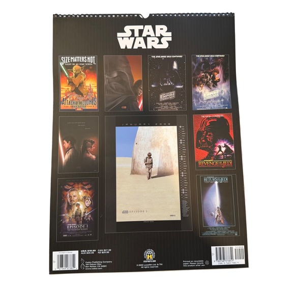 Star Wars 2006 Poster Calendar Lucasfilm Movie Art Revenge of the Jedi Yoda - Picture 2 of 14